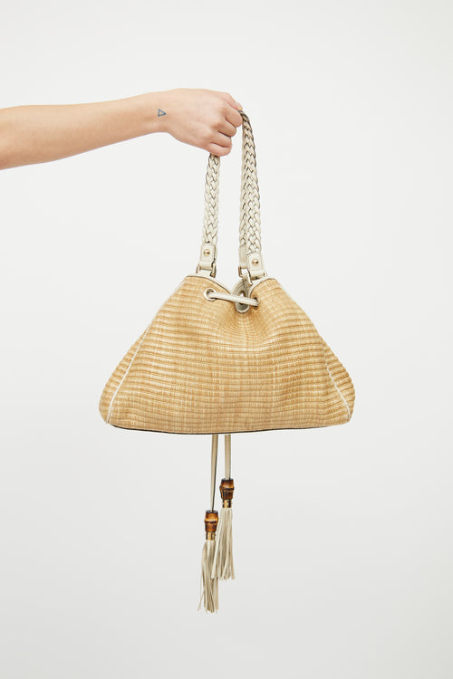 Gucci Raffia Peggy Shoulder Bag