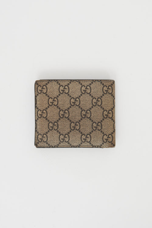 Gucci Beige Bee Supreme Bifold Wallet