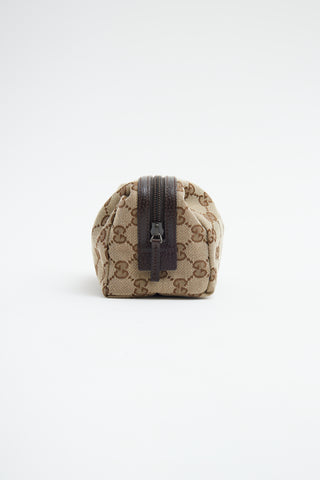 Gucci Beige GG Canvas Zip Cosmetic Pouch