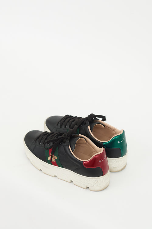 Gucci Black Ace Bee Platform Sneaker