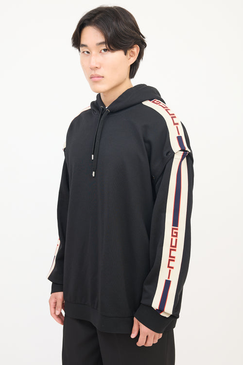 Gucci Black 
Beige Detachable Sleeve Hoodie