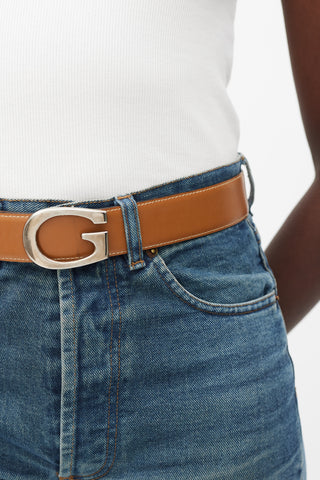 Gucci Black 
Brown Leather Logo Reversible Belt