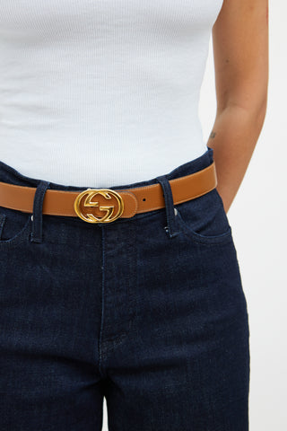 Gucci Black 
Brown Leather Marmont Belt