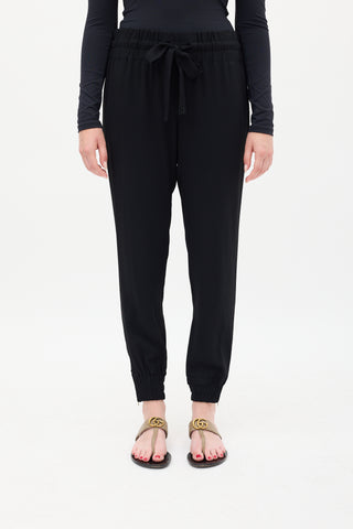 Gucci Black Elasticized Tapered Trouser