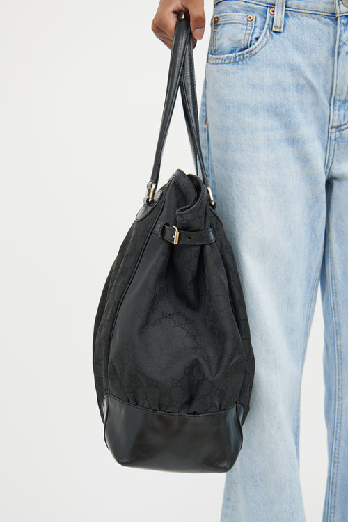 Gucci Black GG Canvas Full Moon Tote Bag