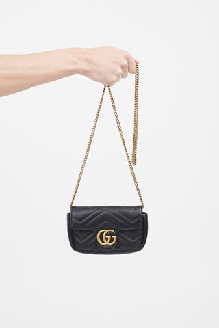 Gucci Black GG Marmont Super Mini Shoulder Bag