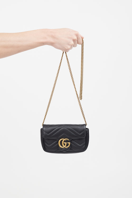 Gucci Black GG Marmont Super Mini Shoulder Bag