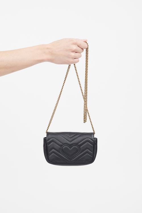 Gucci Black GG Marmont Super Mini Shoulder Bag