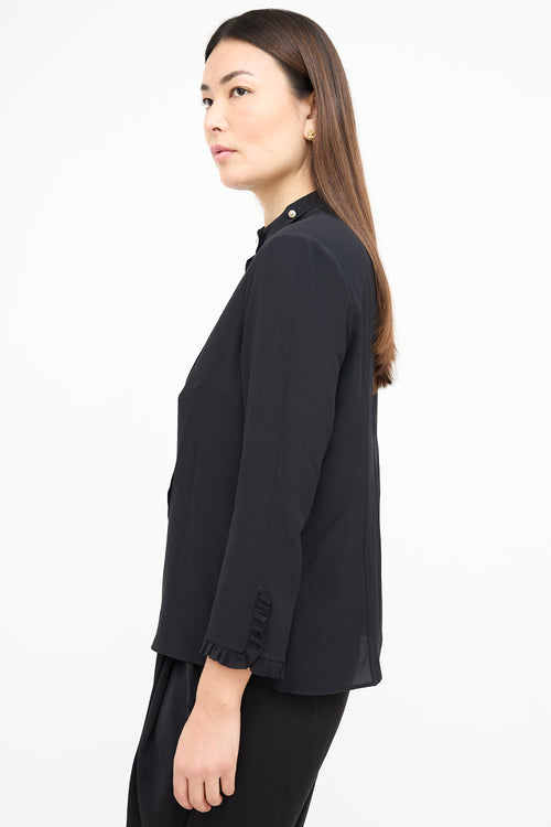 Gucci Black GG Pearl Tie Neck Blouse