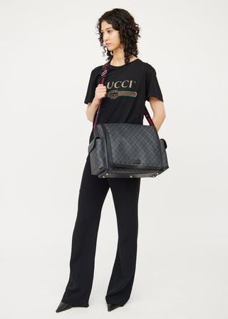 Gucci Black GG Supreme Diaper Bag