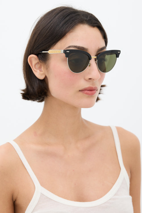 Gucci Black GG0055S Circular Sunglasses