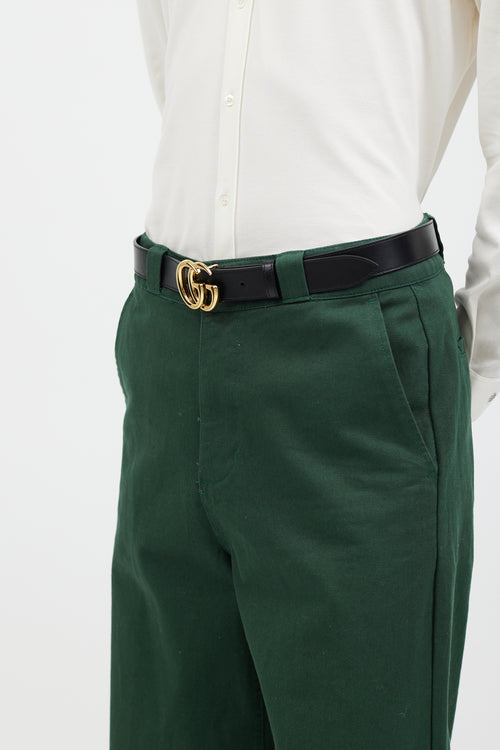 Gucci Black 
Gold Double G Belt