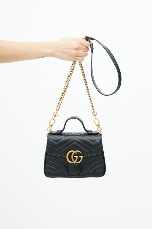 Gucci Black 
Gold Marmont Leather Bag