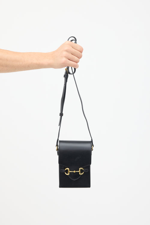 Gucci Black Leather Mini 1955 Crossbody Bag