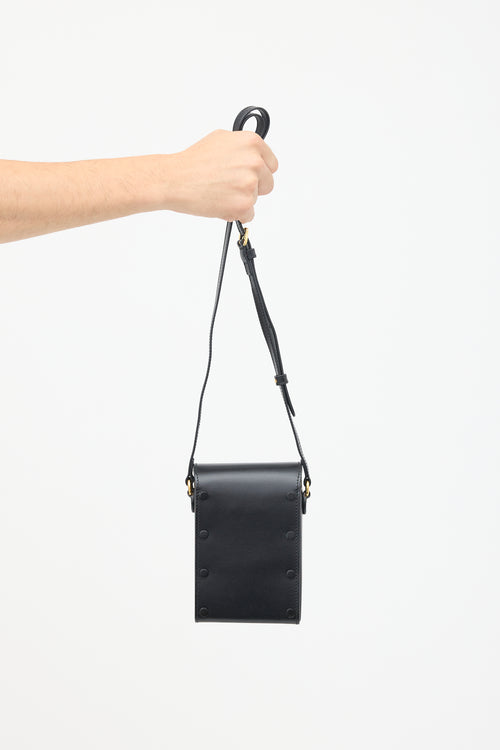 Gucci Black Leather Mini 1955 Crossbody Bag