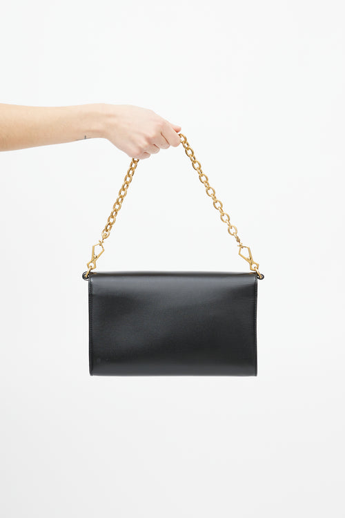 Gucci Black 
Gold Patent Small 1955  Shoulder Bag