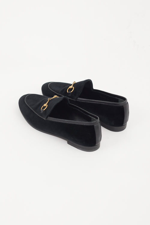 Gucci Black 
Gold Velvet Loafer