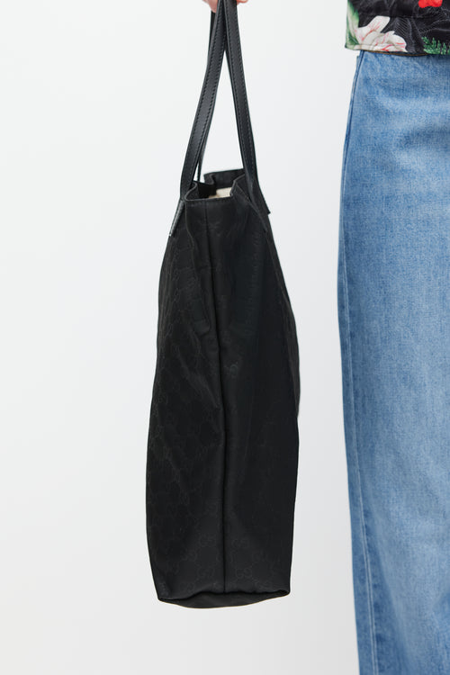 Gucci Black Nylon Monogram Tote