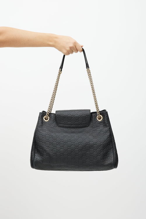 Gucci Black Emily Guccissima Leather Monogram Bag