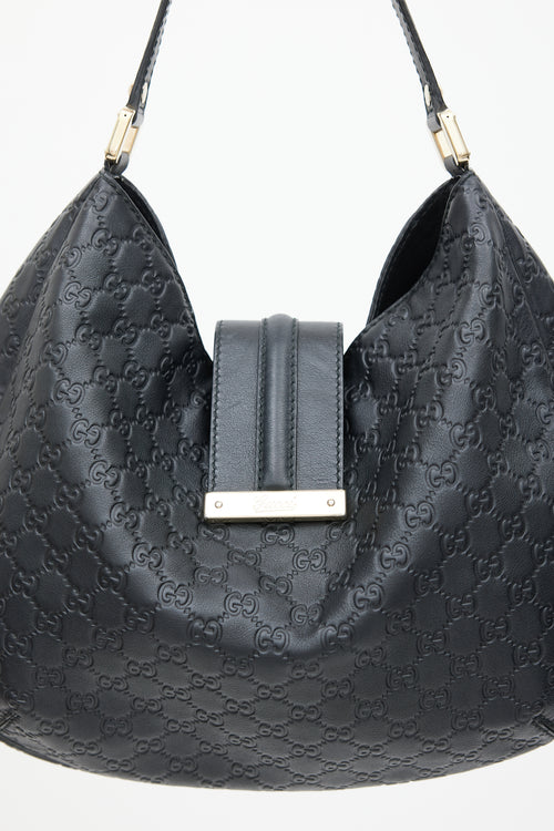 Gucci Black Guccissima Leather Medium Shoulder Bag