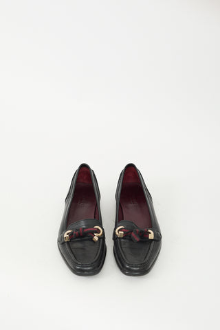 Gucci Black Leather Bow Loafer