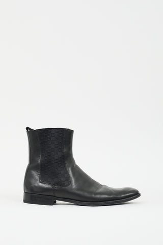 Gucci Black Leather GG Chelsea Boot