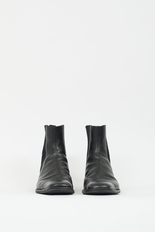 Gucci Black Leather GG Chelsea Boot