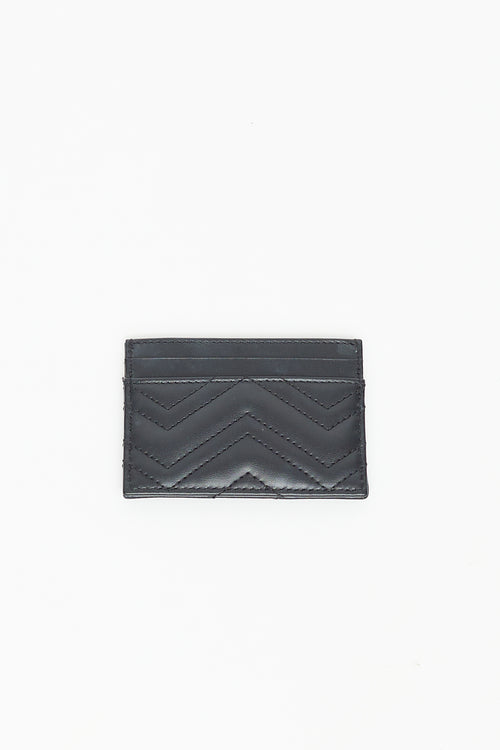 Gucci Black Leather GG Marmont Card Holder