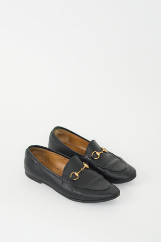 Gucci Black Leather Jordaan Loafer