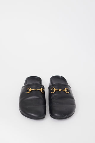 Gucci Black Leather Hardware Mule