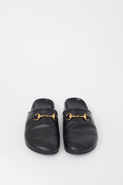 Gucci Black Leather Hardware Mule