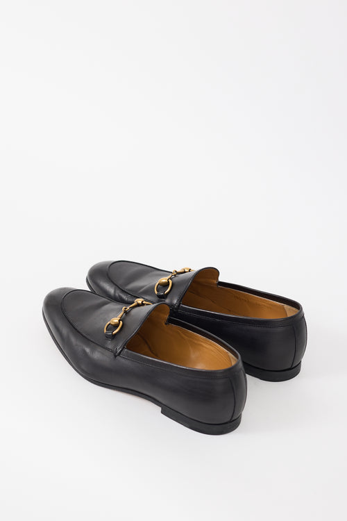 Gucci Black Leather Jordaan Loafer