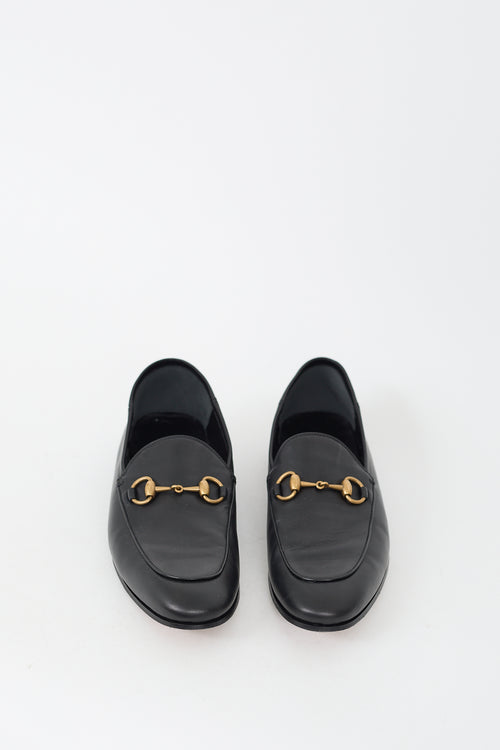 Gucci Black Leather Jordaan Loafer