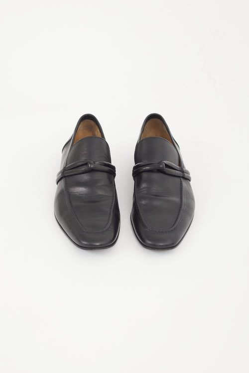 Gucci Black Leather Knot Loafer