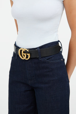 Gucci Black Leather Marmont Belt