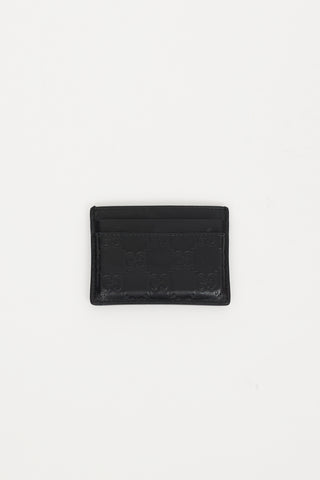 Gucci Black Leather Monogram Card Holder