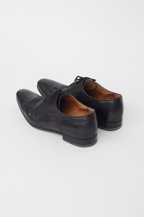 Gucci Black Leather Brogue Oxford