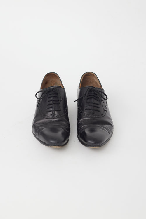 Gucci Black Leather Brogue Oxford