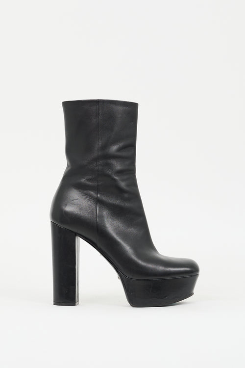 Gucci Black Leather Malaga Platform Boot