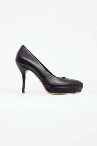 Gucci Black Leather Pointed Toe Heel