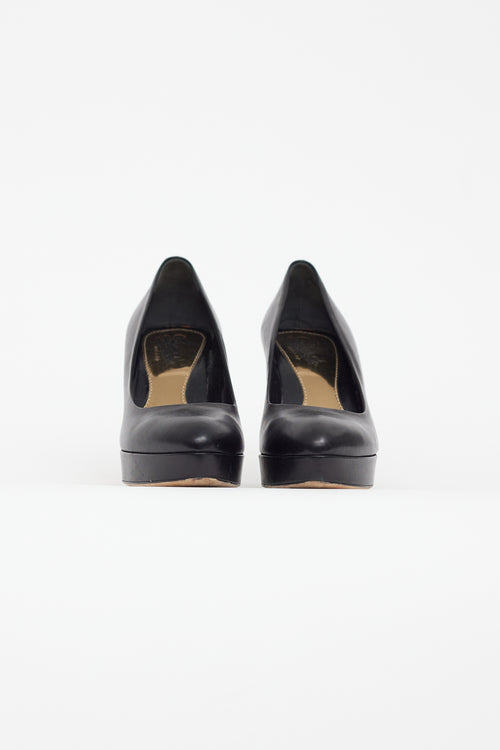 Gucci Black Leather Pointed Toe Heel