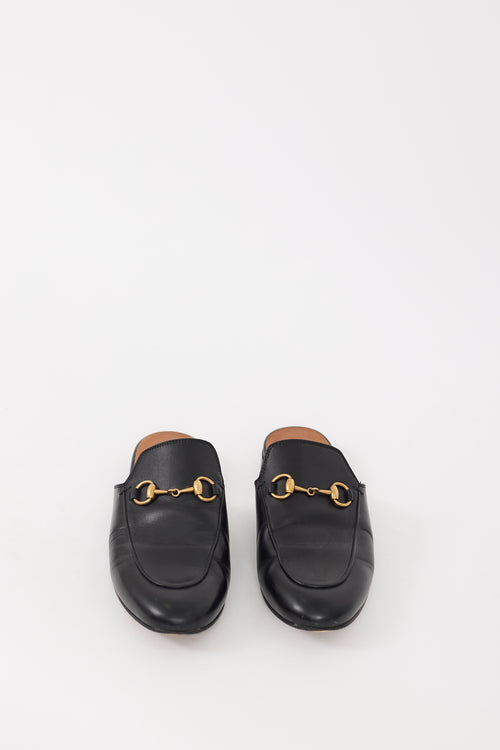 Gucci Black Leather Princetown Mule