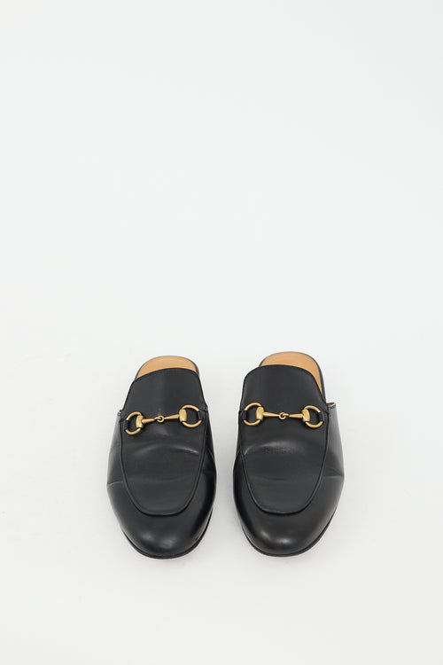 Gucci Black Leather Princetown Mule