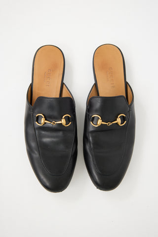 Gucci Black Leather Princetown Mule