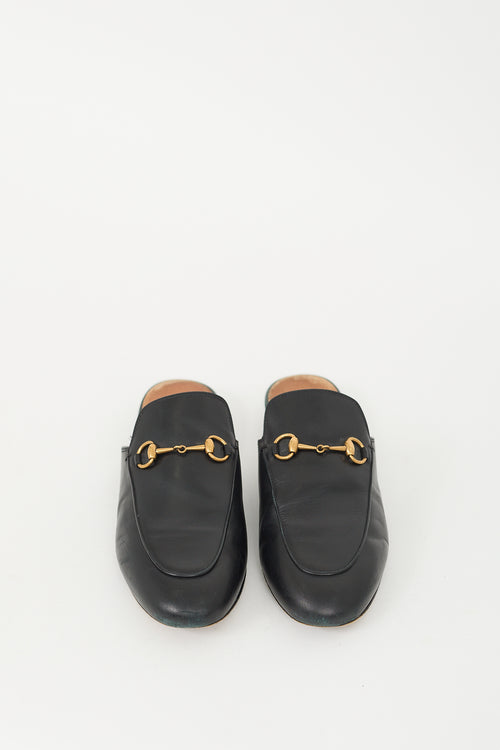 Gucci Black Leather Princetown Mule