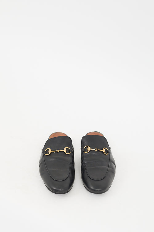 Gucci Black Leather Princetown Mule