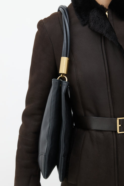 Gucci Black Leather Twist Handle Shoulder Bag