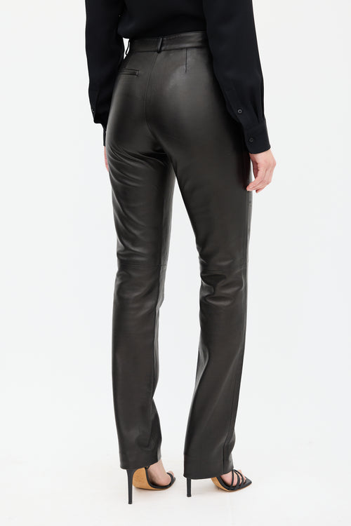 Gucci Black Leather Slim Trouser