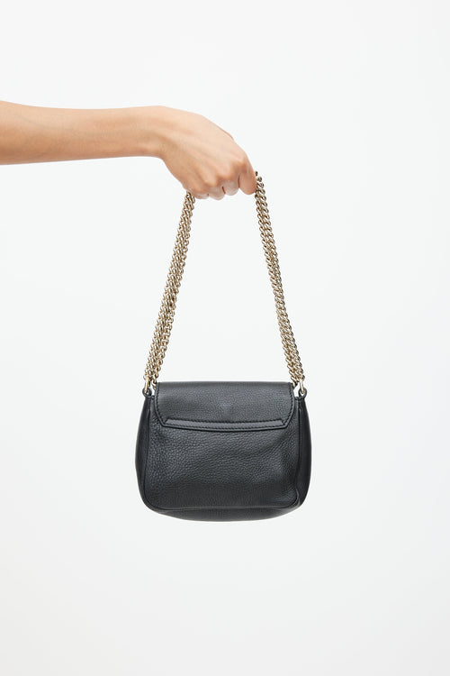 Gucci Black Leather Soho Flap Chain Shoulder Bag