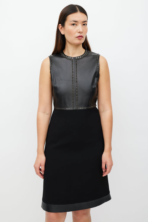 Gucci Black Leather Stud Dress